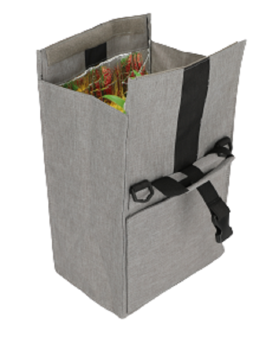 תיק אוכל תרמי מעוצב אפור ושחור lunch bag